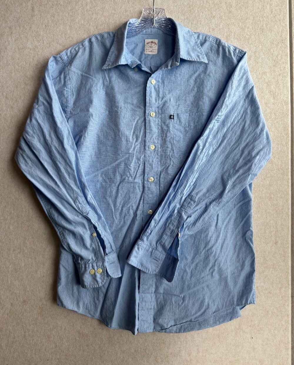 Brooks Brothers 346 Mens M Blue Cotton Long Sleeve Button Down Shirt Golden
